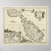 Malta Map (1698) Poster (Voorkant)
