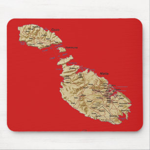 Malta Map Mousepad Muismat