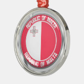 Malta Round Emblem Metalen Ornament (Links)