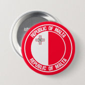 Malta Round Emblem Ronde Button 7,6 Cm (Voorkant /achterkant)