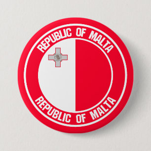 Malta Round Emblem Ronde Button 7,6 Cm