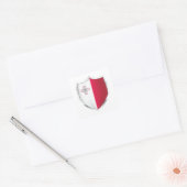 Malta Silver Shield Flag Vierkante Sticker (Envelop)