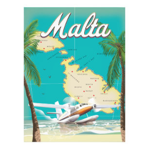 Malta strand- en kaartreisposter foto afdruk