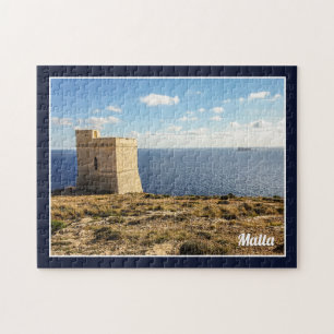 Malta Tal Hamrija-toren en Filfla-eiland Legpuzzel