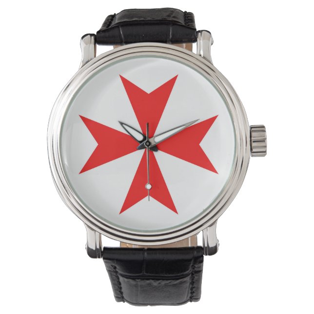 malta templar knipt symbool voor rode kruis horloge (Voorkant)