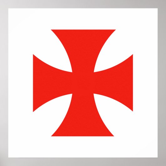 malta templar knipt symbool voor rode kruis poster (Voorkant)