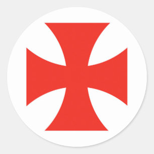 malta templar knipt symbool voor rode kruis ronde sticker