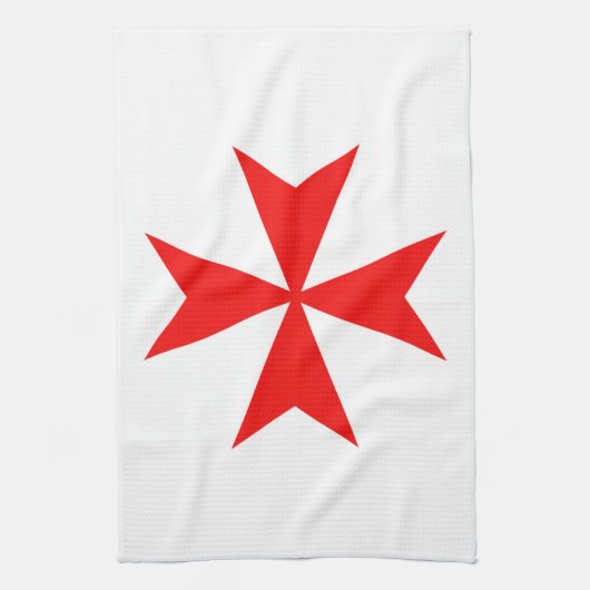 malta templar knipt symbool voor rode kruis theedoek (Verticaal)
