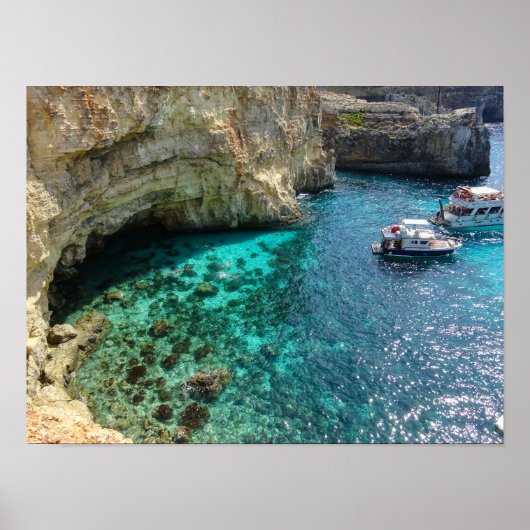 Malta Turkoois Water van de Blauwe Lagune Comino Poster (Voorkant)