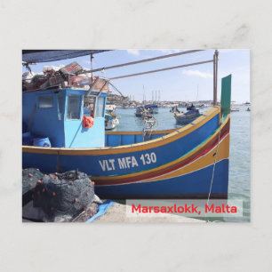 Malta Vakantie Marsaxlokk boten Briefkaart