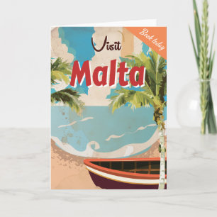 Malta vakantie Vintage Reisposter. Feestdagen Kaart