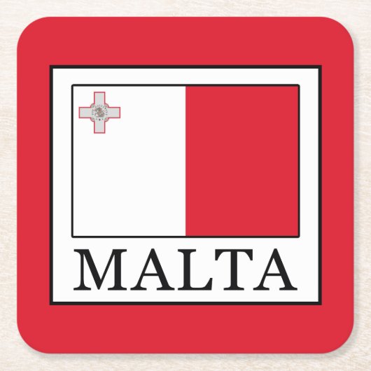 Malta Vierkante Kartonnen Onderzetter (Voorkant)