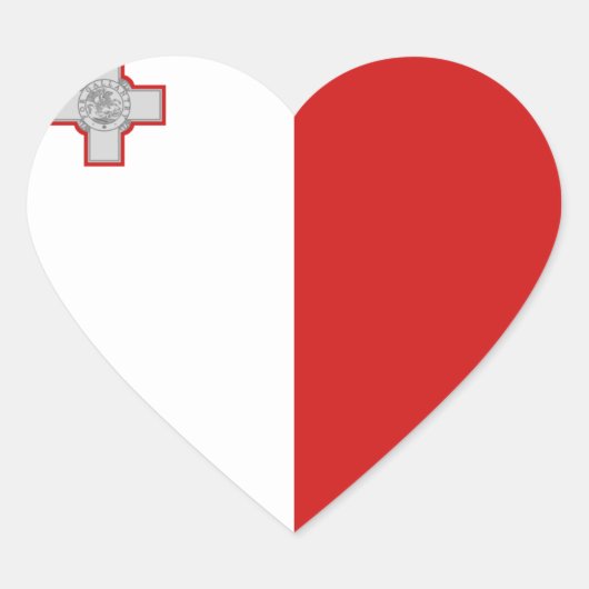 Malta Vlag Hart Sticker (Voorkant)