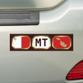 Malta Vlag Landkaart Code Bumpersticker (Op auto)
