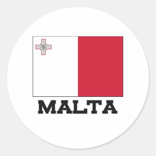 Malta-vlag Ronde Sticker (Voorkant)