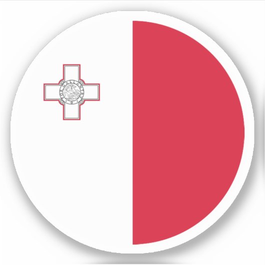 Malta Vlag Ronde Sticker (Voorkant)