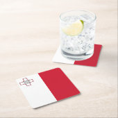 Malta-vlag Vierkante Kartonnen Onderzetter (Insitu)