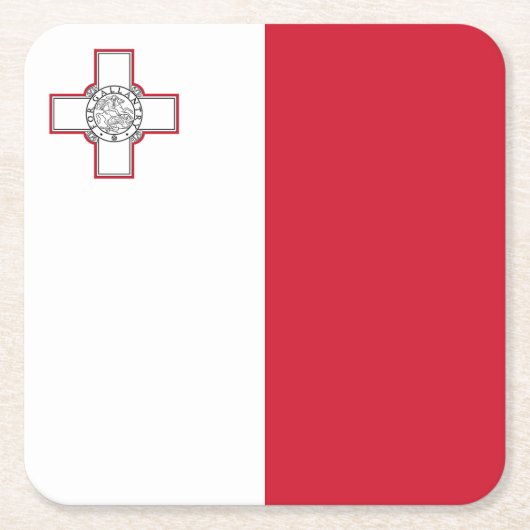 Malta-vlag Vierkante Kartonnen Onderzetter (Voorkant)