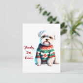 Maltais amusant dans une jolie carte de Noël (Debout devant)