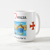 Malte avec Luzzu Nom personnalisé Mug conçu (Devant droit)