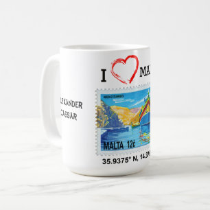 Malte avec Luzzu Nom personnalisé Mug conçu