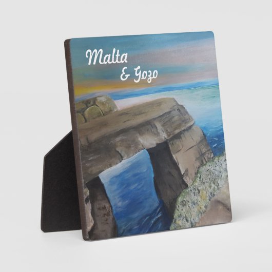 Malte et Gozo Souvenir Tabletop Plaque avec de l'E (Recto)