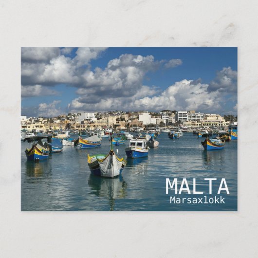Malte - Marsaxlokk Carte postale ! (Devant)