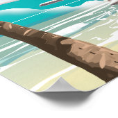 Malte plage et carte affiche voyage (Coin)