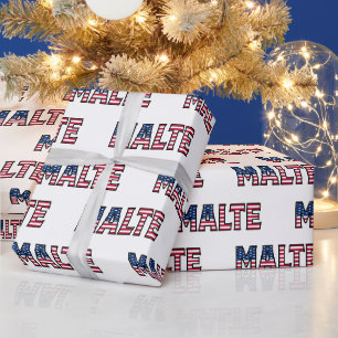 Malte prénom nom USA papier cadeau US