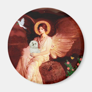 Maltees 11 - Seated Angel Magneet