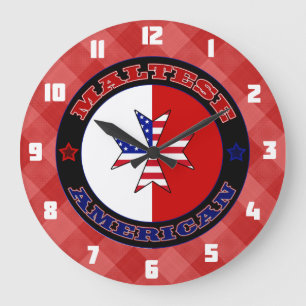 Maltees American Cross Ensign Clock Grote Klok