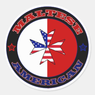Maltees American Cross Ensign Ronde Sticker