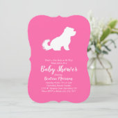 Maltees Baby shower Roze meisje Kaart (Staand voorkant)