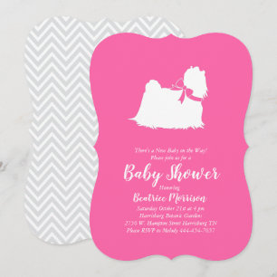 Maltees Baby shower Roze meisje Kaart