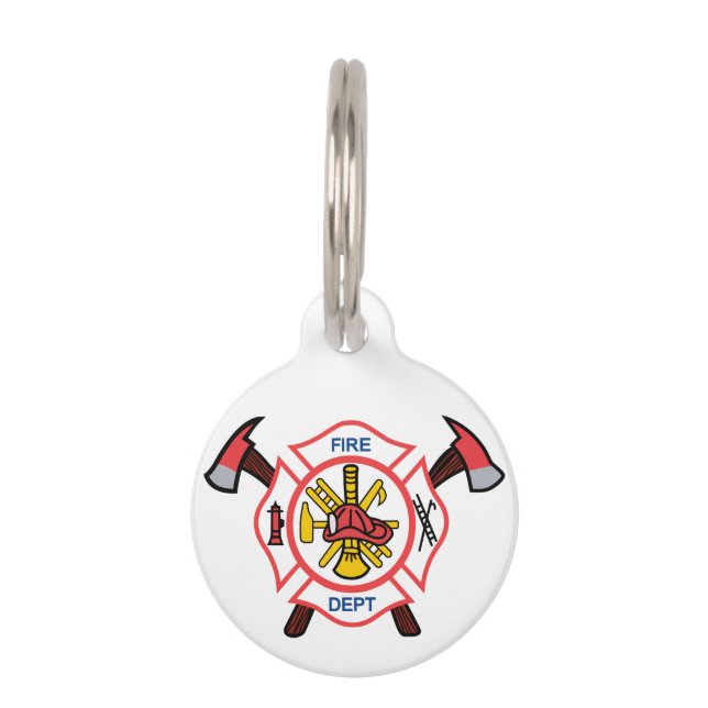 Maltees Cross Fire Dept Huisdierpenning (Voorkant)