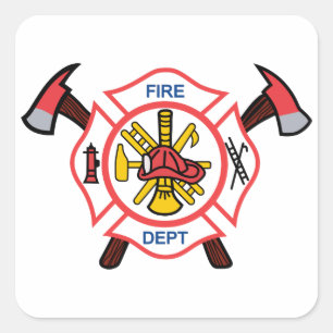 Maltees Cross Fire Dept Vierkante Sticker