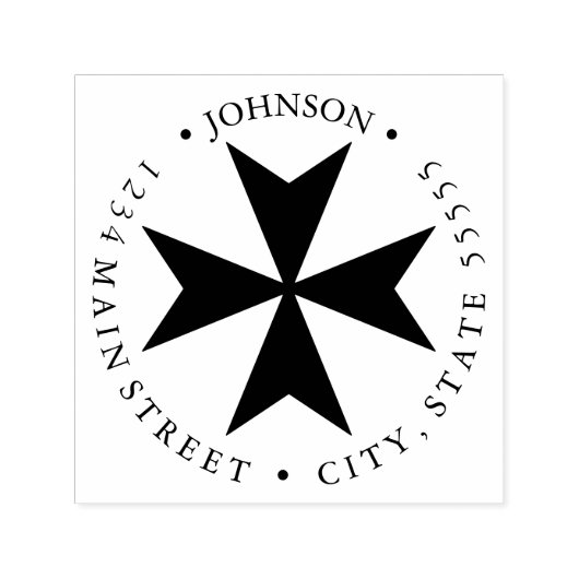 Maltees Cross Return-label Zelfinktende Stempel (Design)