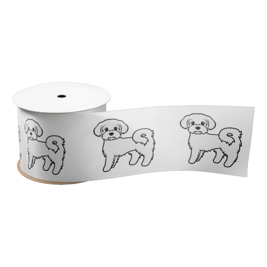 Maltees Cute Cartoon Dog Illustratie Lint (Spoel)