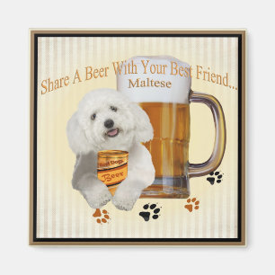 Maltees delen een bier met je beste vriend magneet
