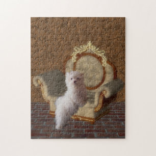Maltees devies over de speelstoel Dog Art Legpuzzel