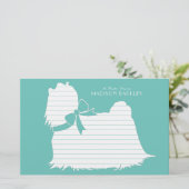 Maltees Dog Puppy Long Hair Briefpapier (Staand voorkant)