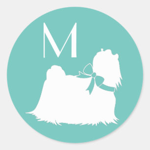 Maltees Dog Puppy Long Hair Ronde Sticker