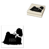 Maltees Dog Puppy Long Hair Rubberstempel (Gestempeld)