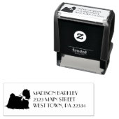 Maltees Dog Puppy Long Hair Zelfinktende Stempel (In situ)