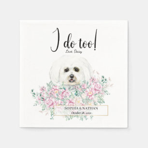 Maltees Dog Wedding Cocktail Napkins Servet