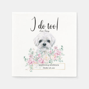 Maltees Dog Wedding Cocktail Napkins Servet