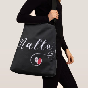 Maltees Flag Heart, Malta Crossbody Tas