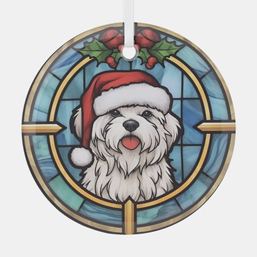 Maltees Glas in lood Kerst Glas Ornament (Voorkant)