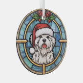 Maltees Glas in lood Kerst Glas Ornament (Voorkant Rechts)