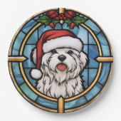 Maltees Glas in lood Kerst Papieren Bordje (Voorkant)